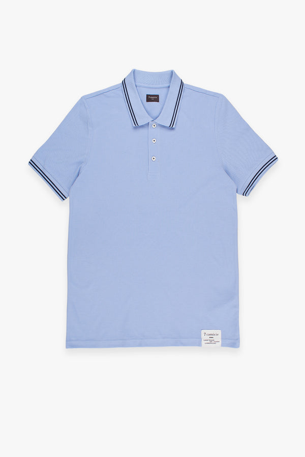 Polo Uomo Piquet Celeste