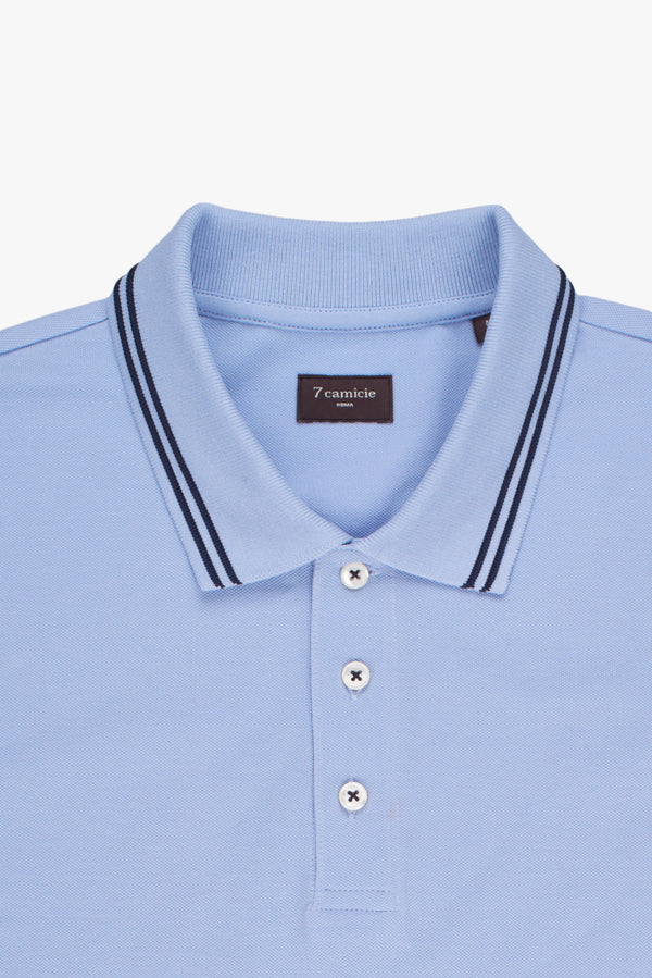 Polo Uomo Piquet Celeste