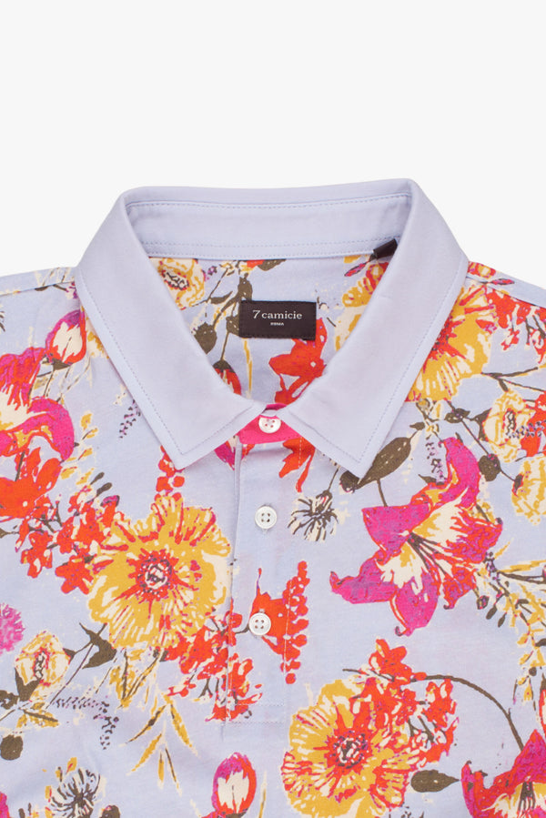 Polo Homme Coton Bleu clair Rouge