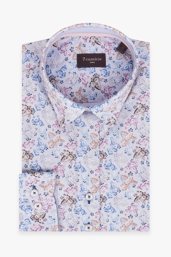 Chemise Femme Beatrice Sport Popelin Blanc Bleu