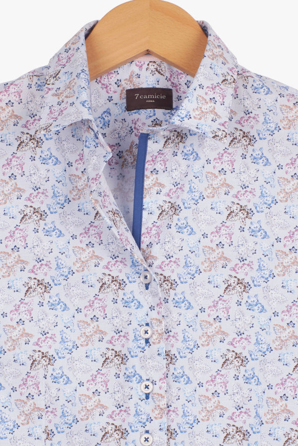 Chemise Femme Beatrice Sport Popelin Blanc Bleu