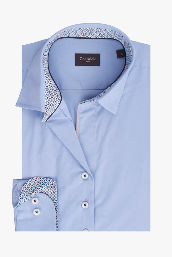 Beatrice Sport Poplin Stretch Women Shirt Light Blue