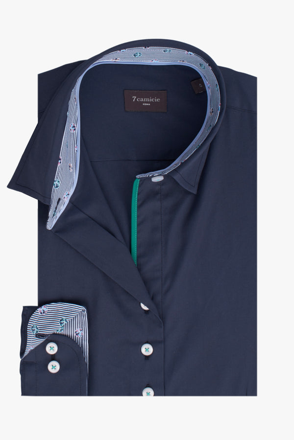 Camisa Mujer Beatrice Sport Popelin Stretch Azul