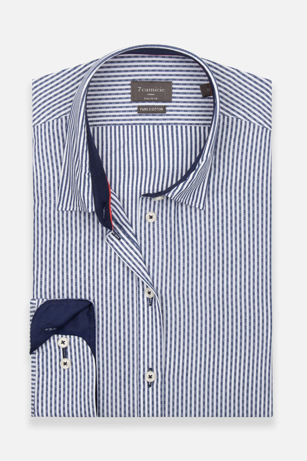 Chemise Femme Jacquard Bleu Blanc