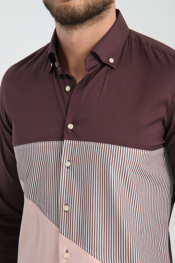 Camisa Hombre Sport Popelin Stretch Rojo