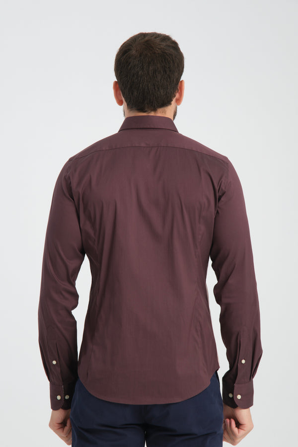 Camisa Hombre Sport Popelin Stretch Rojo