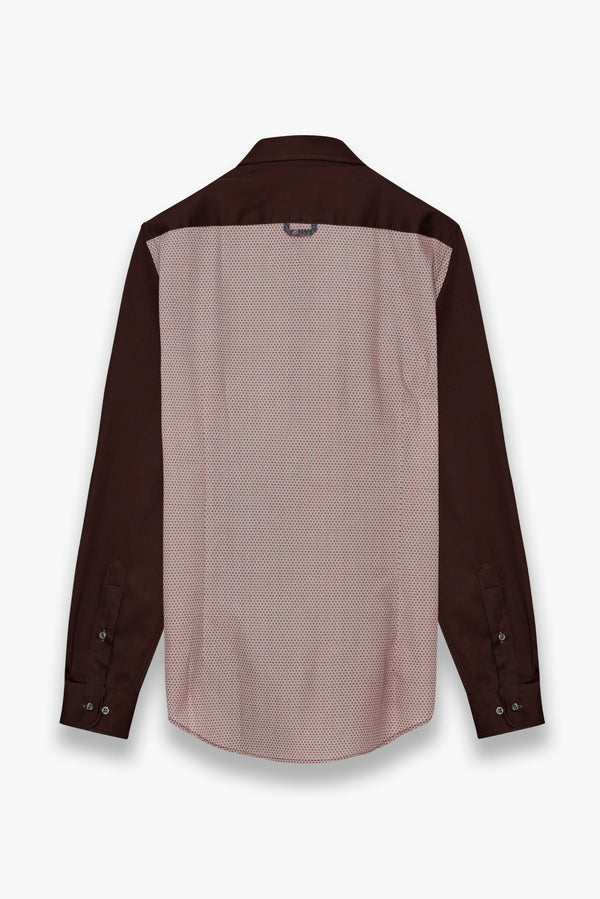Sport Herren Hemd Popelin Rosa Weiss