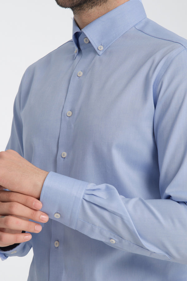 Chemise Homme Cesare Essential Oxford No Iron Bleu clair Sans repassage