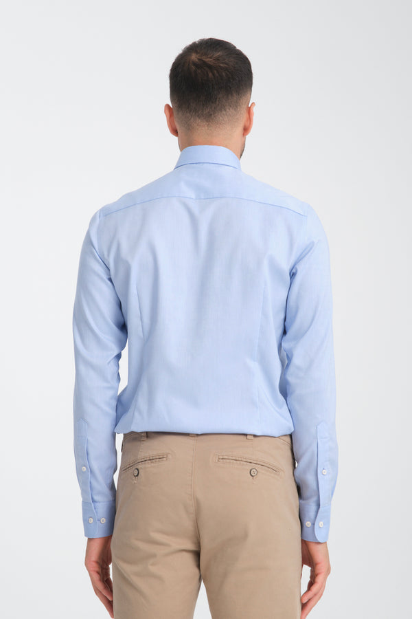 Camicia Uomo Cesare Essential Oxford No Iron Blu No Stiro
