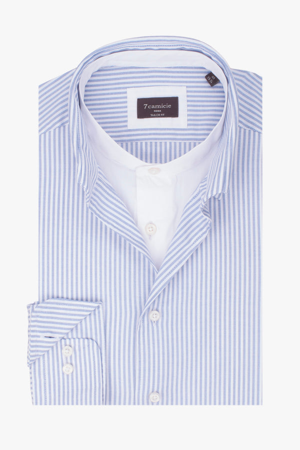 Camicia Uomo Tiziano Essential Popelin Blu Bianco