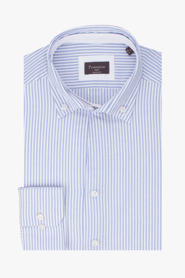Camicia Uomo Tiziano Essential Popelin Blu Bianco