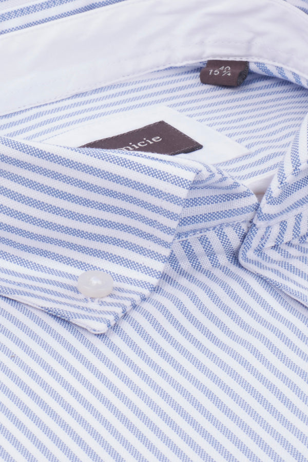 Camicia Uomo Tiziano Essential Popelin Blu Bianco