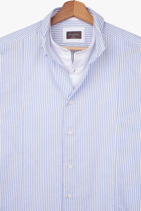Camicia Uomo Tiziano Essential Popelin Blu Bianco