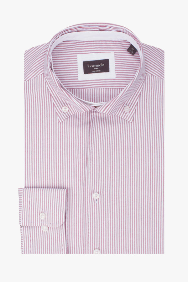 Tiziano Poplin Stretch Man Shirt Purple White