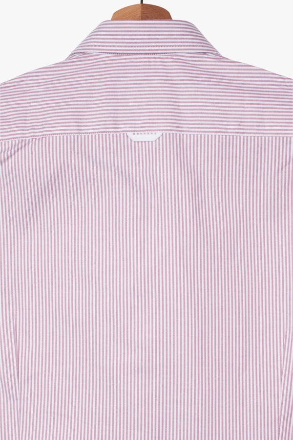 Tiziano Poplin Stretch Man Shirt Purple White