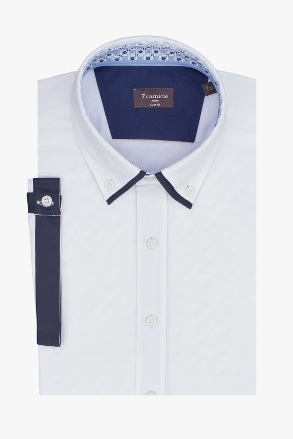 Camicia Uomo Manica Corta Bernini Iconic Popelin Stretch Bianco