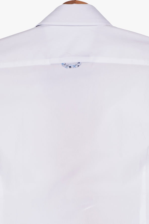 Camicia Uomo Manica Corta Bernini Iconic Popelin Stretch Bianco