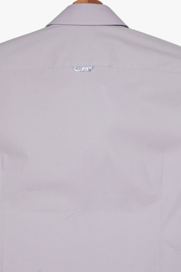 Camicia Uomo Manica Corta Bernini Iconic Popelin Stretch Grigio