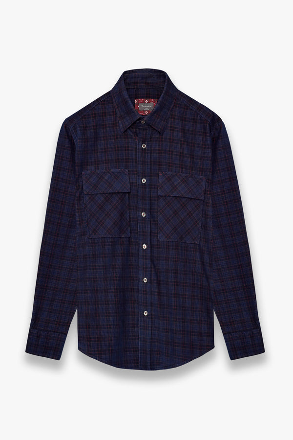 Camicia Uomo Sport in Velluto con Tasche