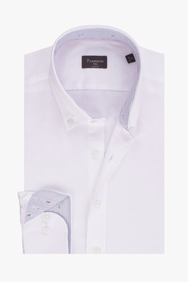 Camisa Hombre Leonardo Sport Popelin Stretch Blanco