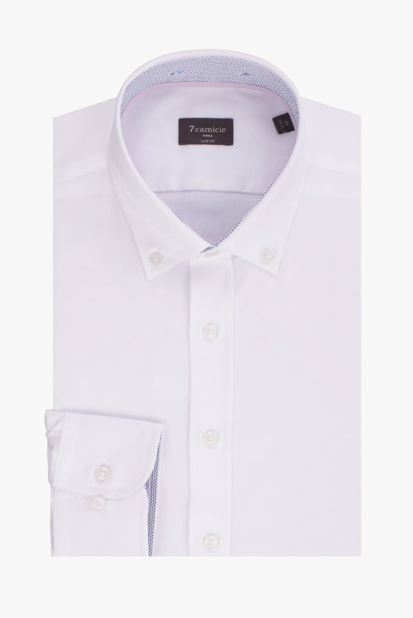 Camisa Hombre Leonardo Sport Popelin Stretch Blanco