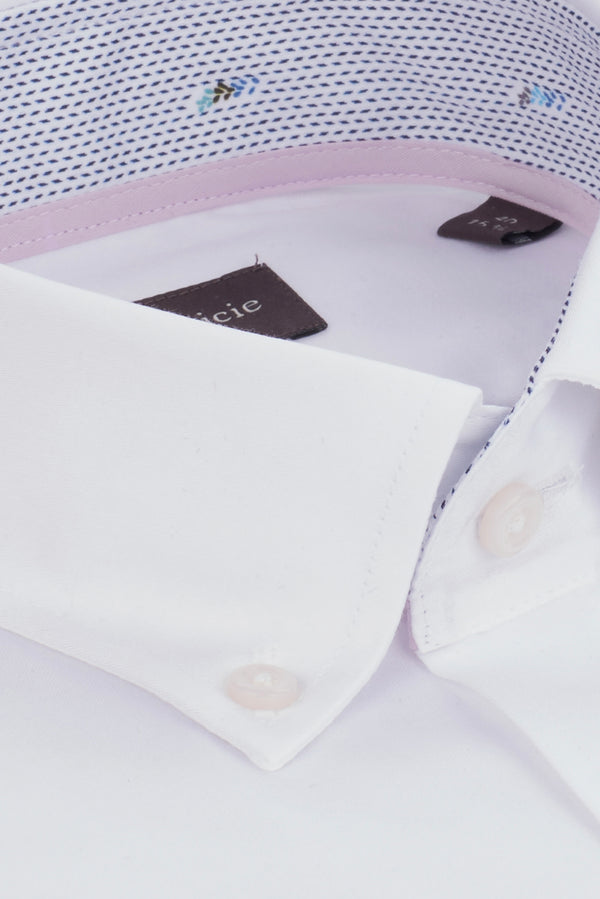 Camisa Hombre Leonardo Sport Popelin Stretch Blanco