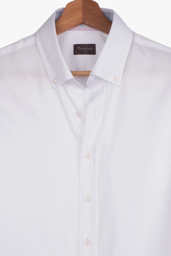 Camisa Hombre Leonardo Sport Popelin Stretch Blanco
