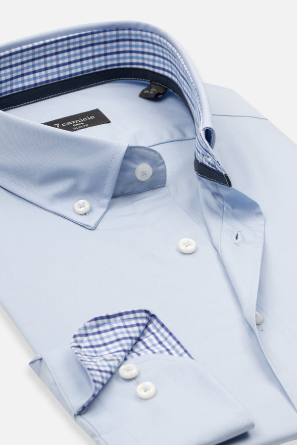 Leonardo Sport Poplin Stretch Man Shirt Light Blue