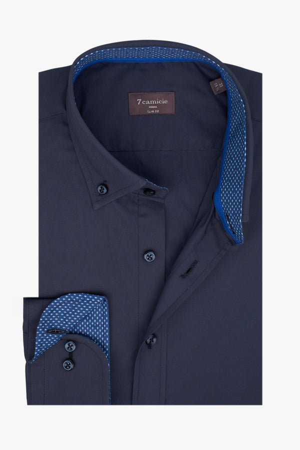 Leonardo Sport Poplin Stretch Man Shirt Blue