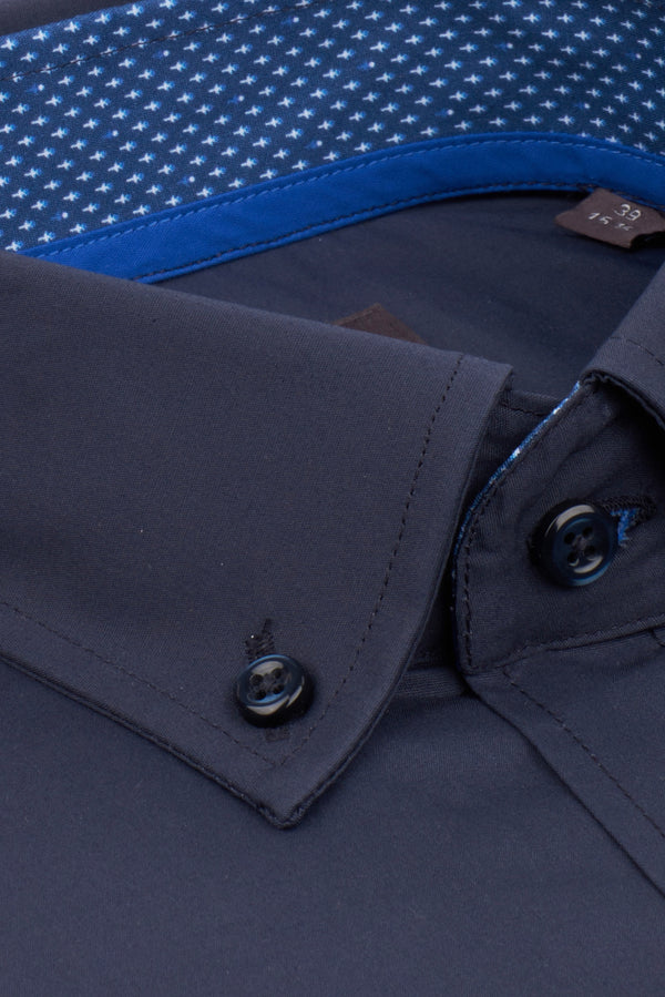 Leonardo Sport Poplin Stretch Man Shirt Blue