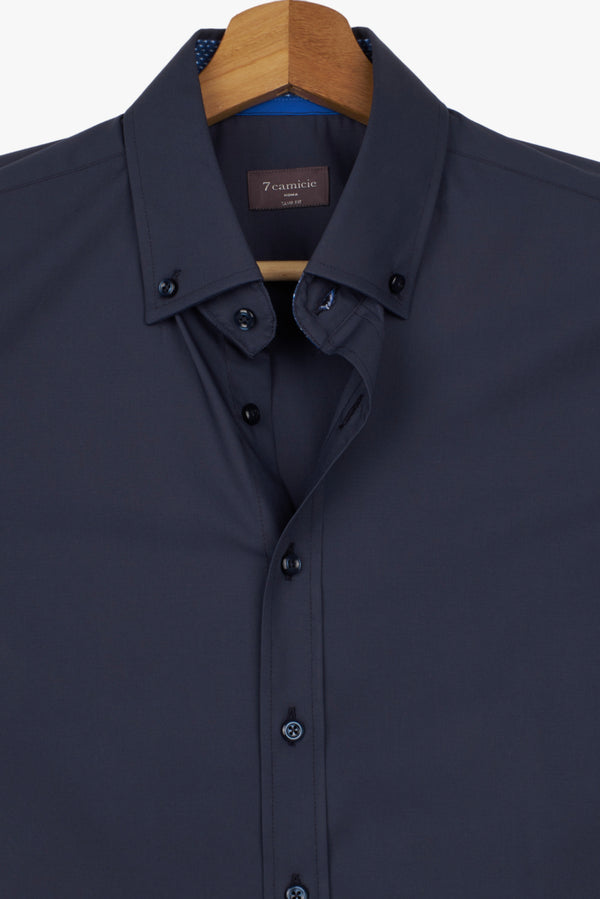 Leonardo Sport Poplin Stretch Man Shirt Blue