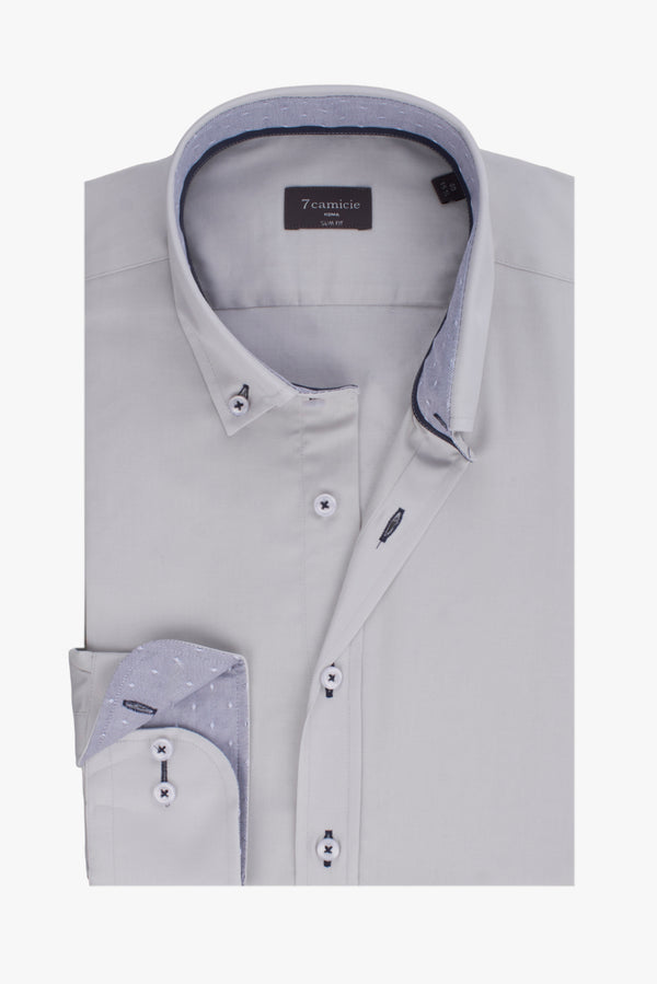 Camicia Uomo Leonardo Sport Satin Grigio