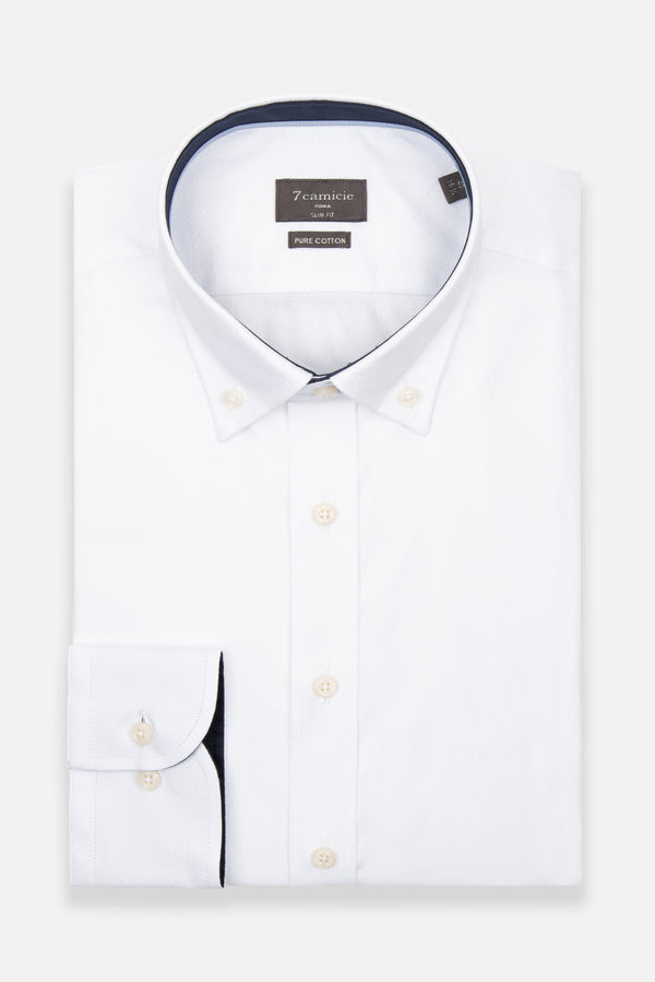 Chemise Homme Leonardo Sport Jacquard Blanc