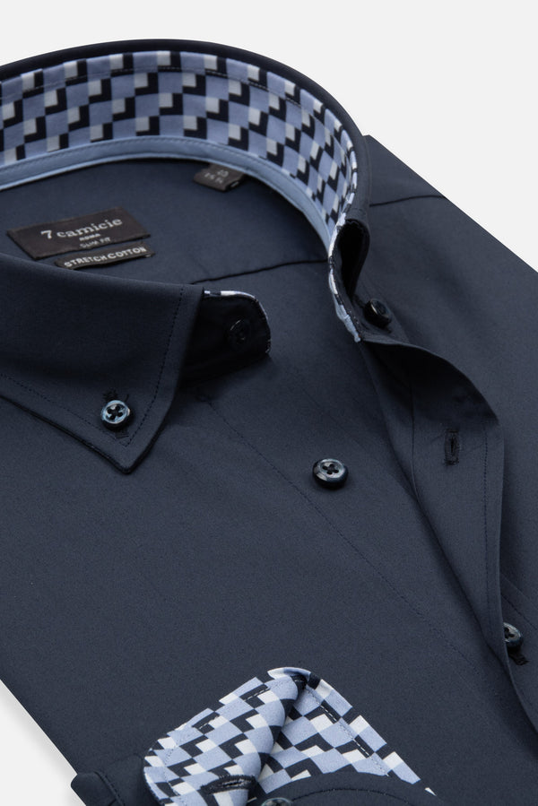 Camisa Hombre Leonardo Sport Popelin Stretch Azul