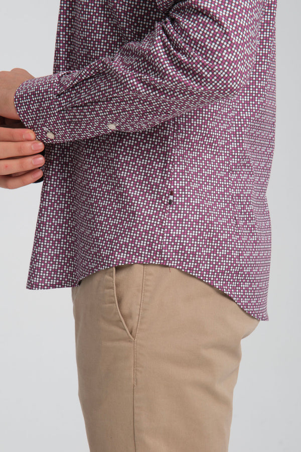 Leonardo Sport Poplin Stretch Man Shirt Purple Purple