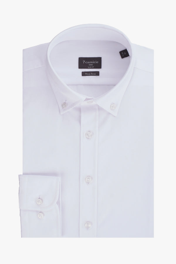 Camisa Hombre Leonardo Essential Popelin Blanco Sin plancha