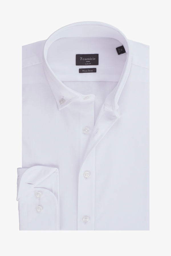 Camisa Hombre Leonardo Essential Popelin Blanco Sin plancha