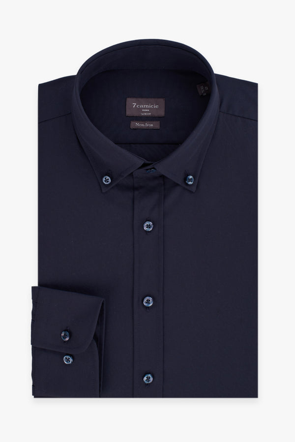 Chemise Homme Leonardo Essential Popelin Bleu Sans repassage