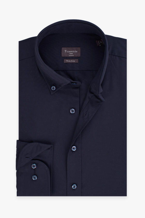 Chemise Homme Leonardo Essential Popelin Bleu Sans repassage