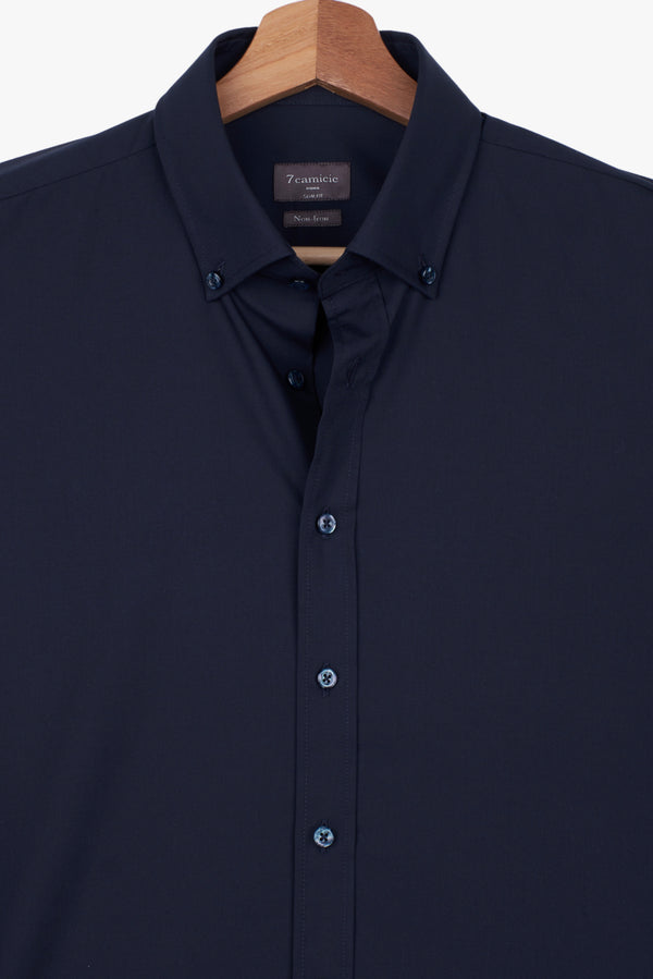 Chemise Homme Leonardo Essential Popelin Bleu Sans repassage
