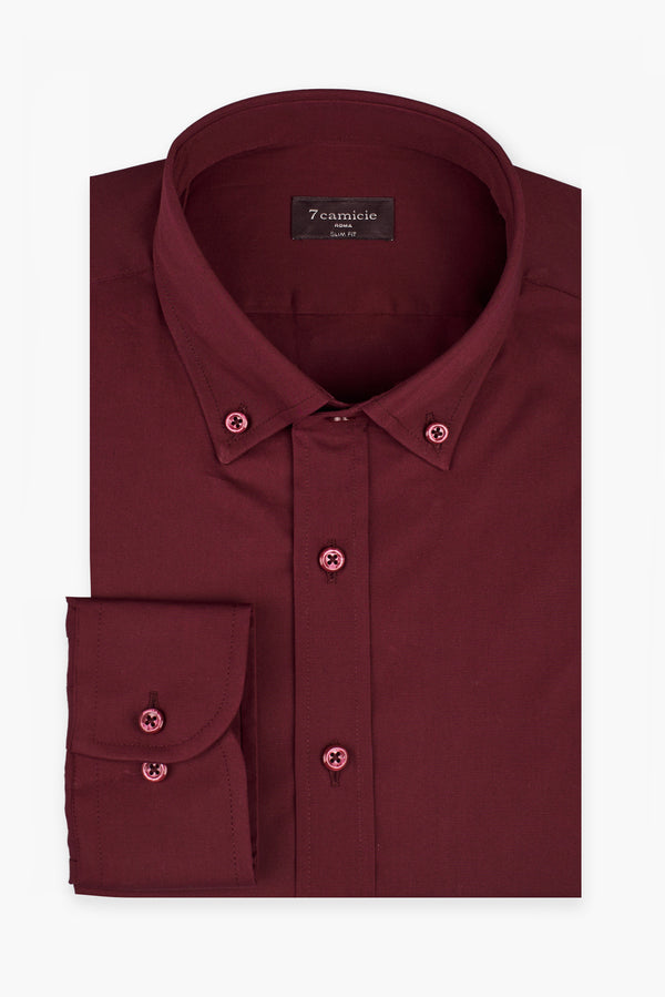 Chemise Homme Leonardo Popelin Stretch Rouge