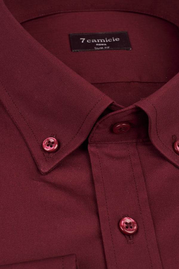 Chemise Homme Leonardo Popelin Stretch Rouge