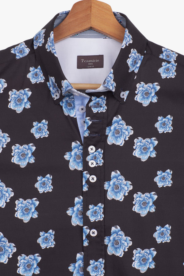Donatello Iconic Poplin Man Shirt Light Blue