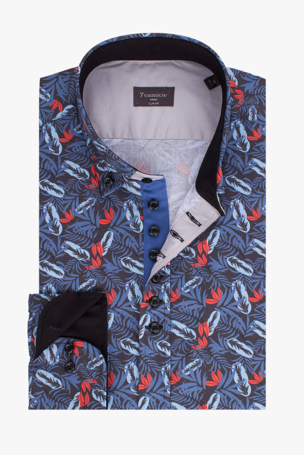 Camisa Hombre Donatello Iconic Popelin Azul Azul