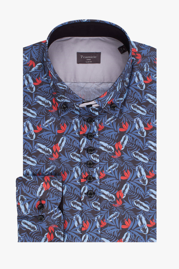 Camisa Hombre Donatello Iconic Popelin Azul Azul