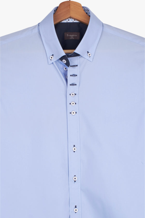 Camisa Hombre Donatello Iconic Popelin Stretch Azul Claro