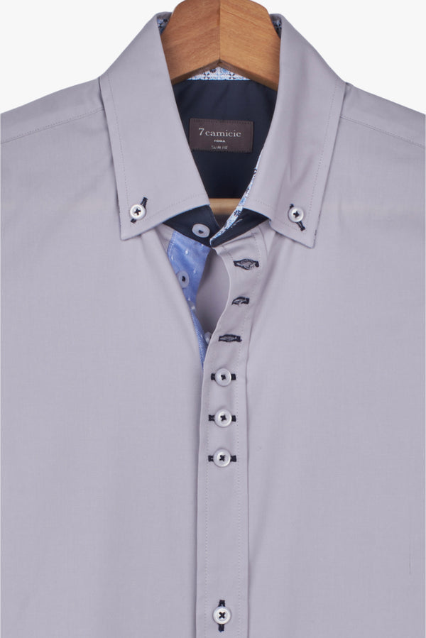 Camicia Uomo Donatello Iconic Popelin Stretch Grigio