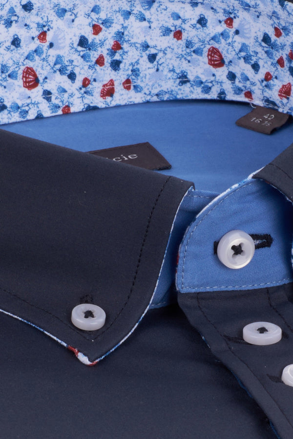 Camicia Uomo Donatello Iconic Popelin Stretch Blu