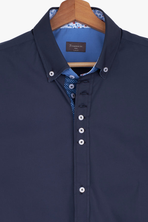 Camicia Uomo Donatello Iconic Popelin Stretch Blu