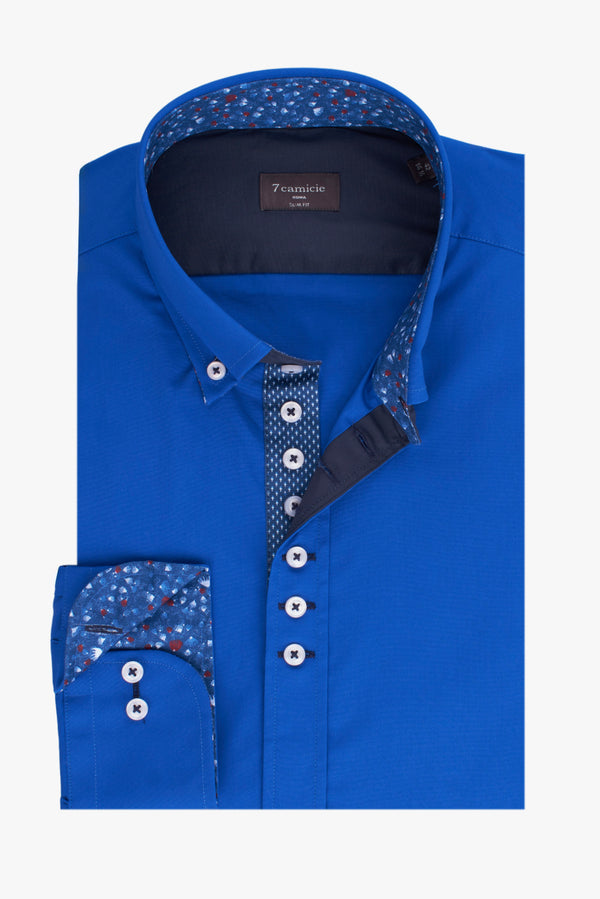 Camicia Uomo Donatello Iconic Popelin Stretch Blu scuro